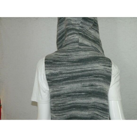 Joie  Cardigan Sweater Sleeveless Pocket Gray Open Front Hooded Size Medium - Picture 3 of 7